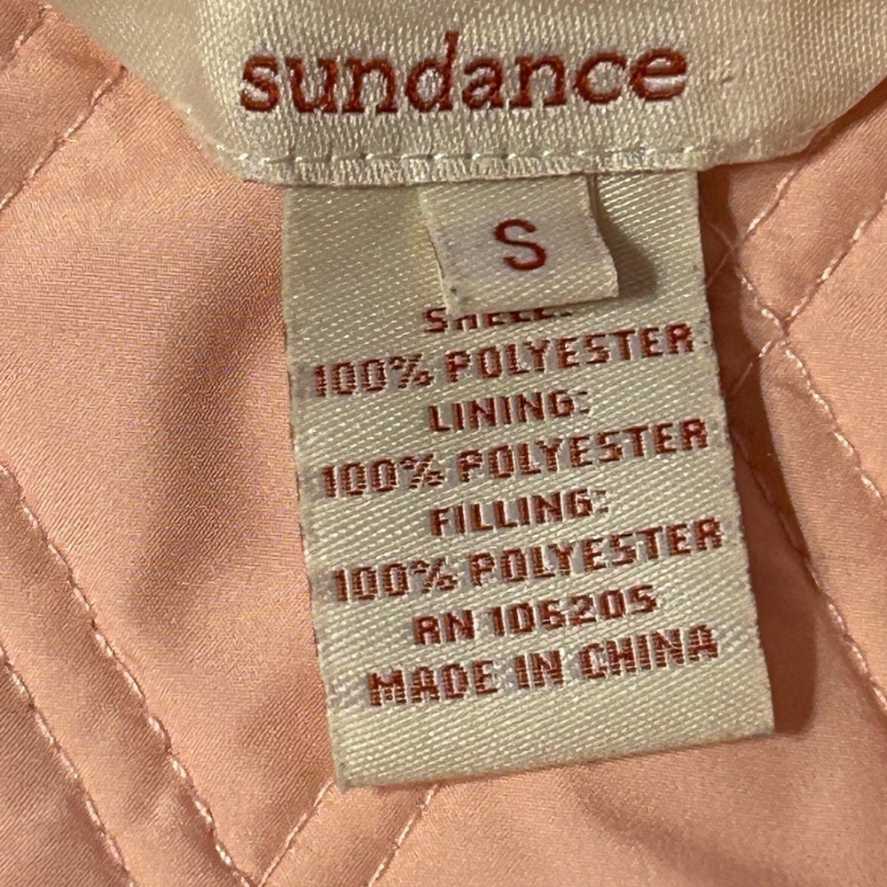 Sundance Jacket Womens Pullover Quilted Puffer 3/4 Zip Pockets blush pink small - Picture 3 of 8